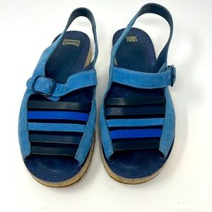 Camper Blue Leather Twins Sandal